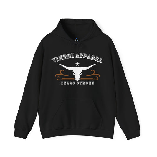 Texas Strong with Longhorn Hoodie - Black